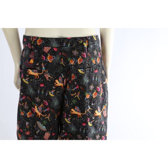 Farm Rio Amorina Anthropologie Pants Size L Whimsical Multicolor Denim Boho - Picture 15 of 16